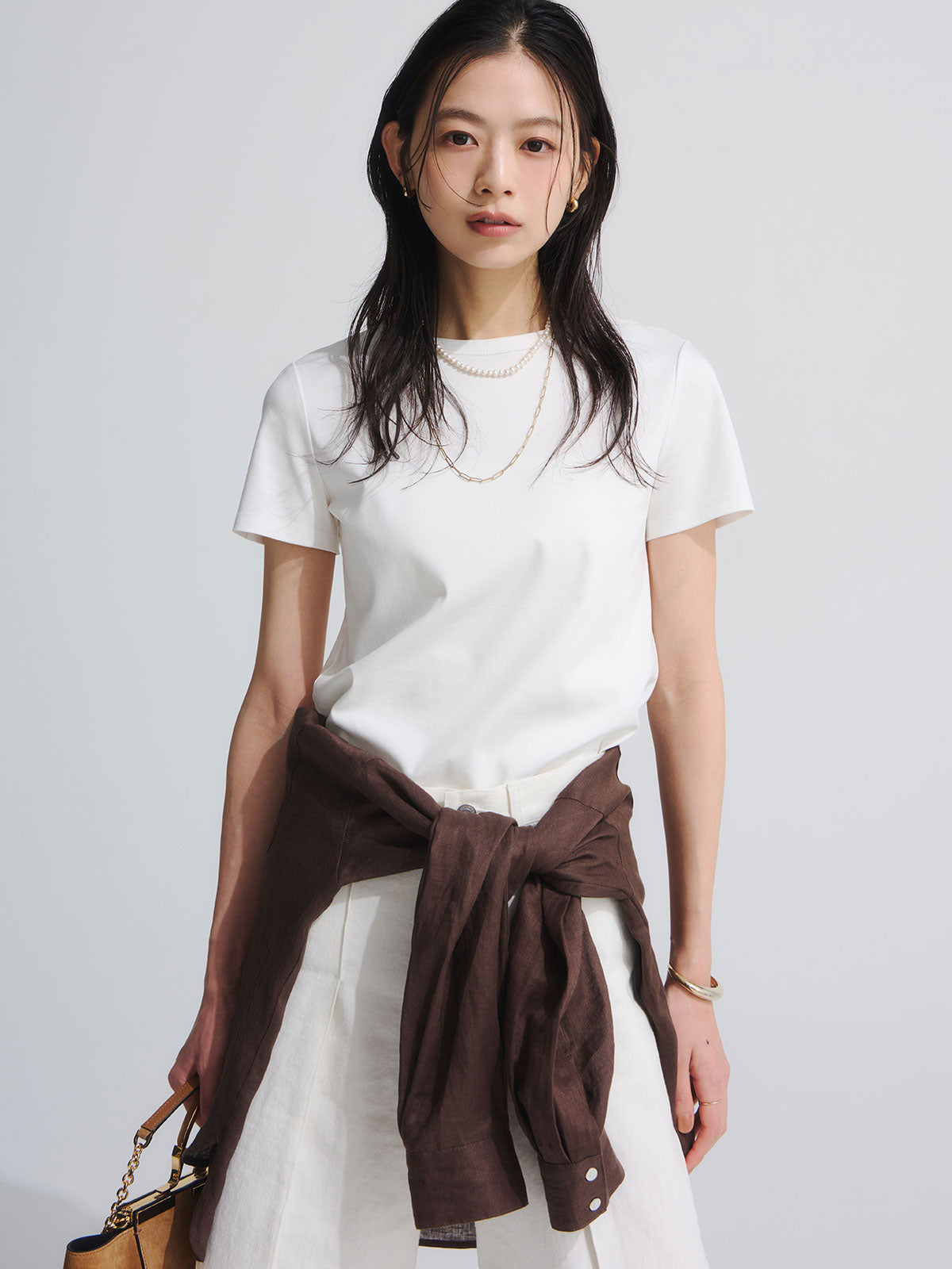 絲滑觸感棉質修身T恤