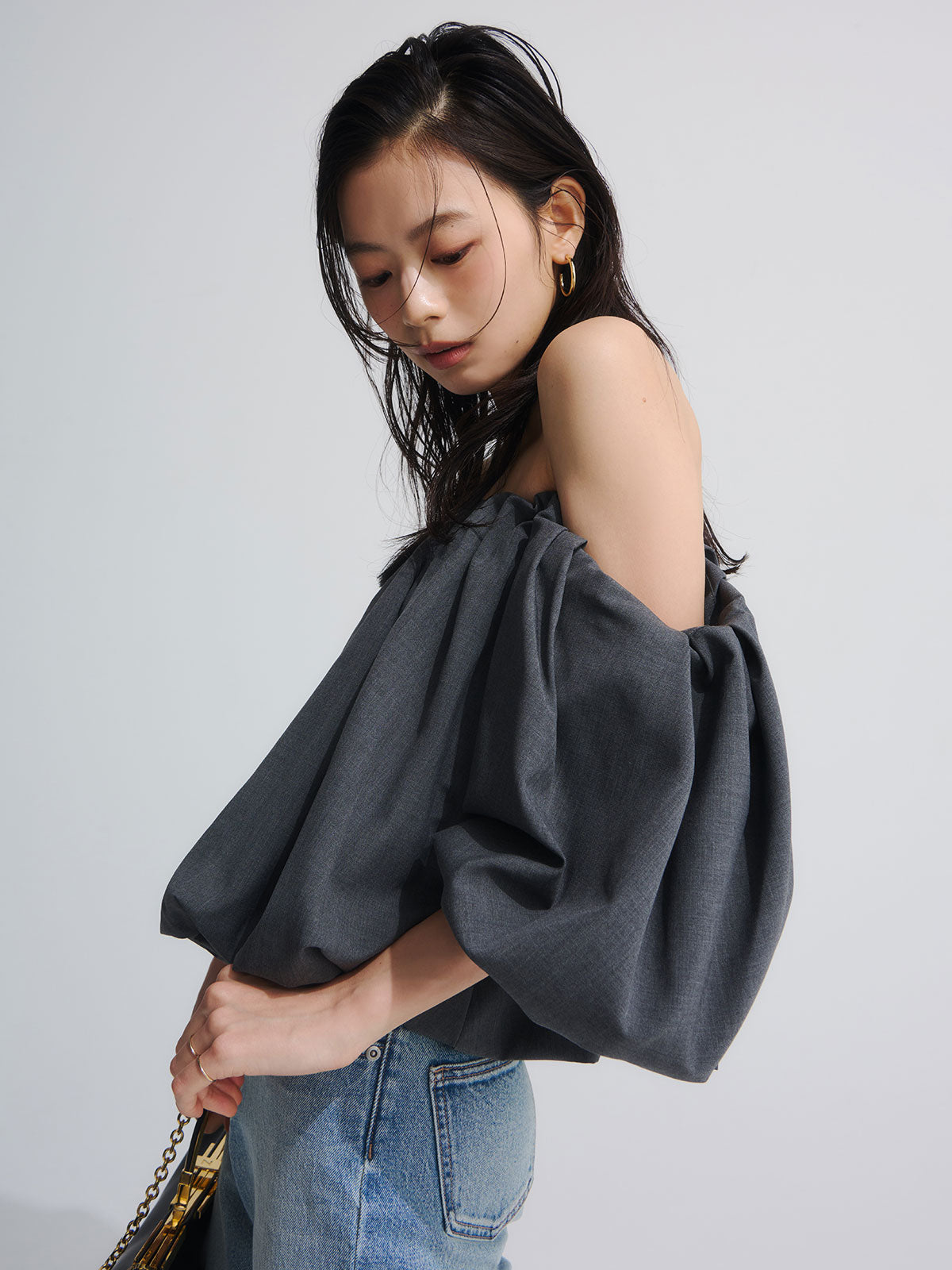 蓬鬆氣球袖襯衫