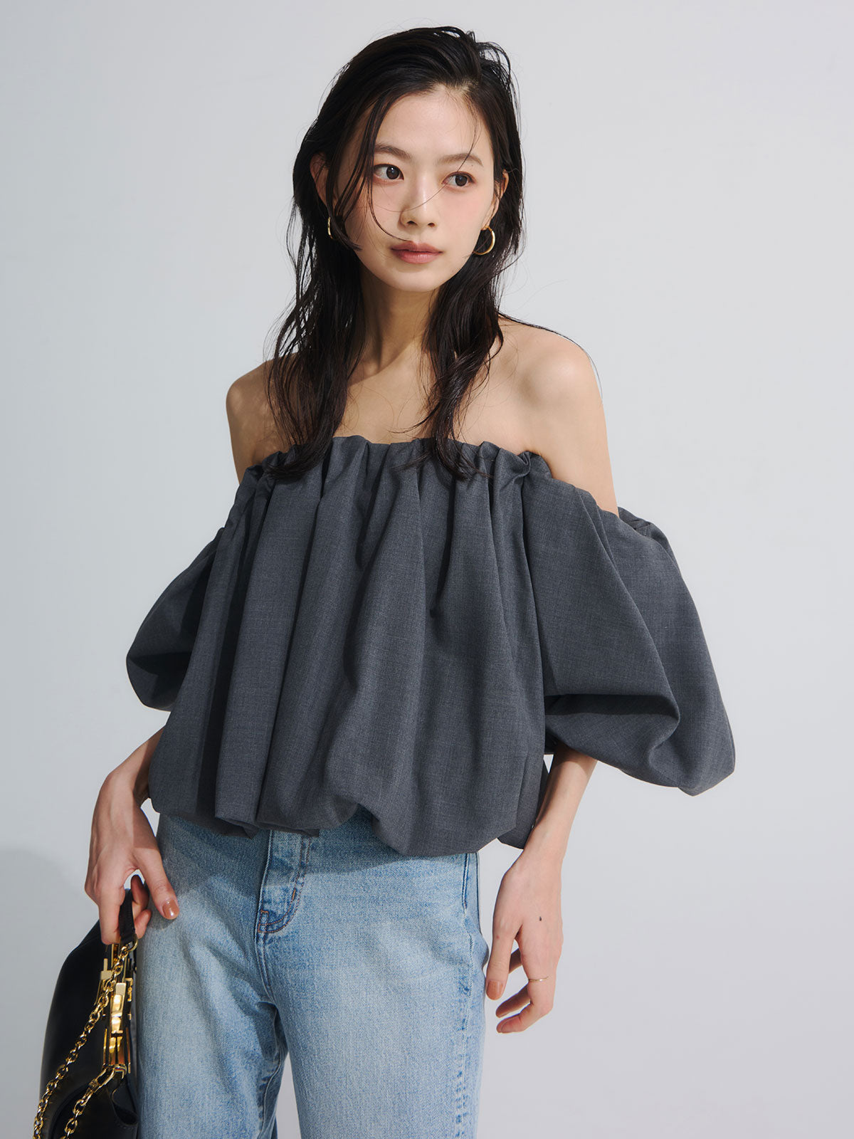 蓬鬆氣球袖襯衫