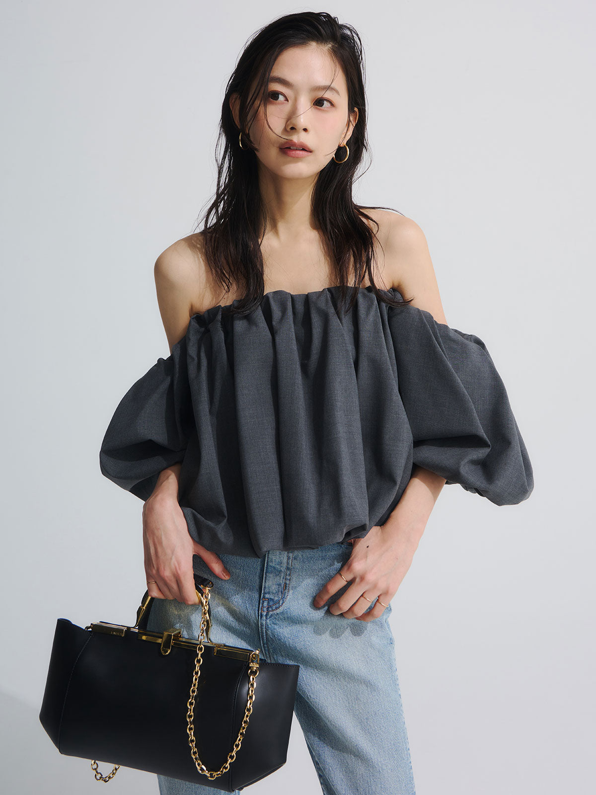 蓬鬆氣球袖襯衫