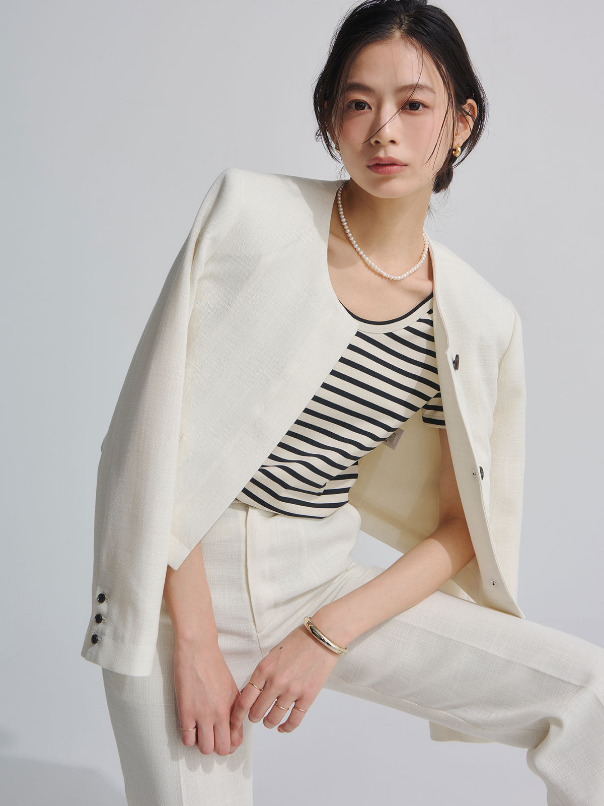 丝滑触感棉质U领T恤