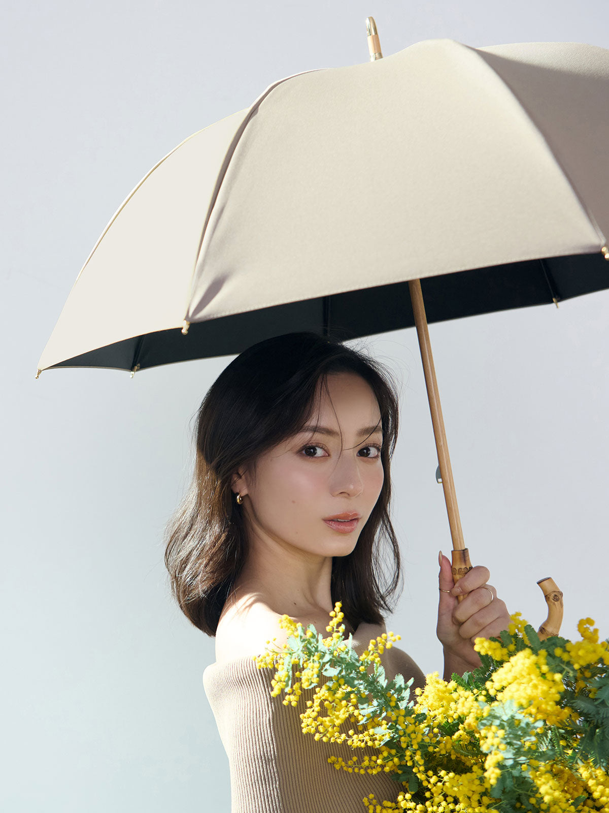 【untule×ánuans】コラボレーション日傘(長傘/S) GREY BEIGE