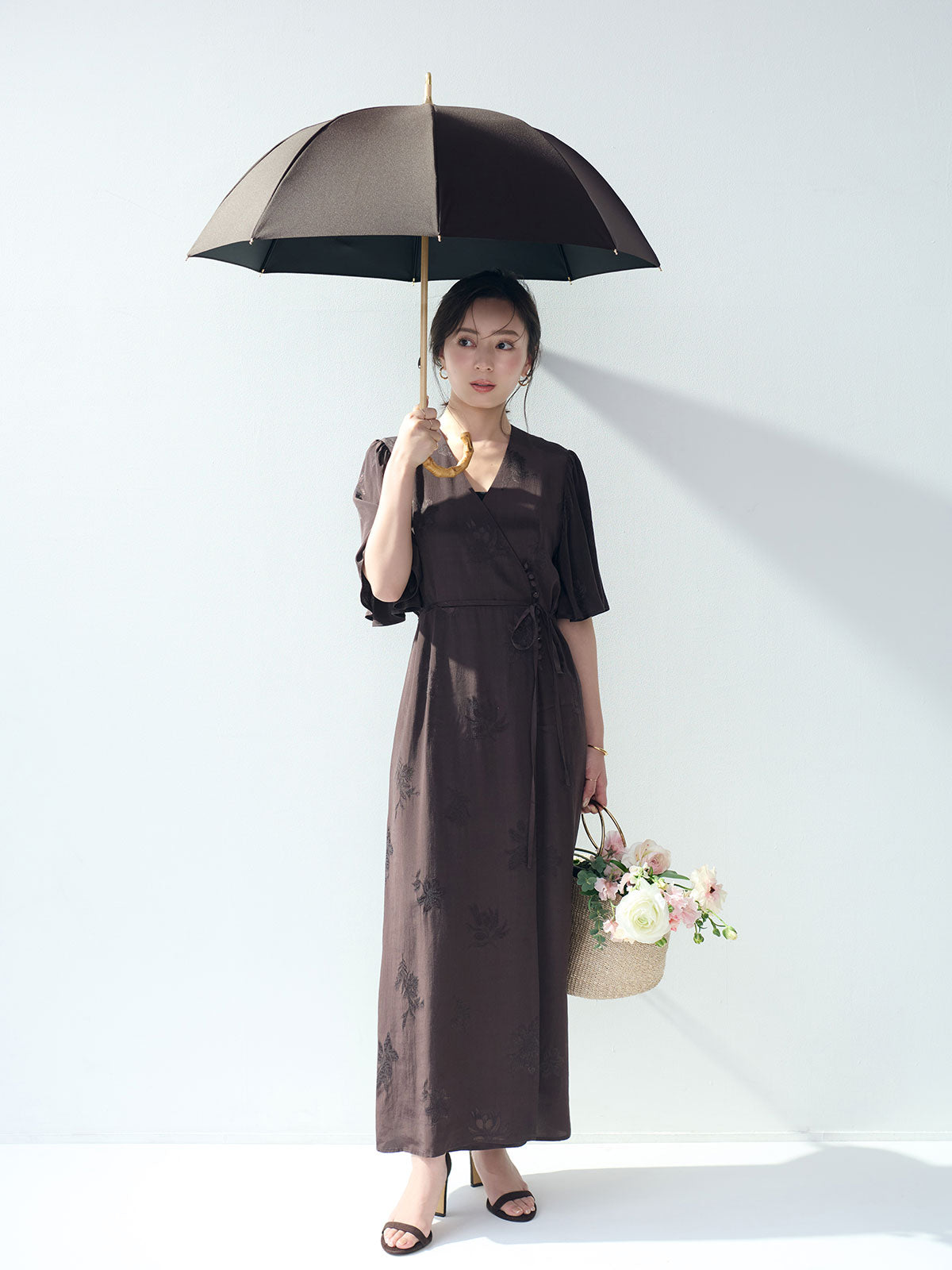 【untule×ánuans】コラボレーション日傘(長傘/S) BROWN
