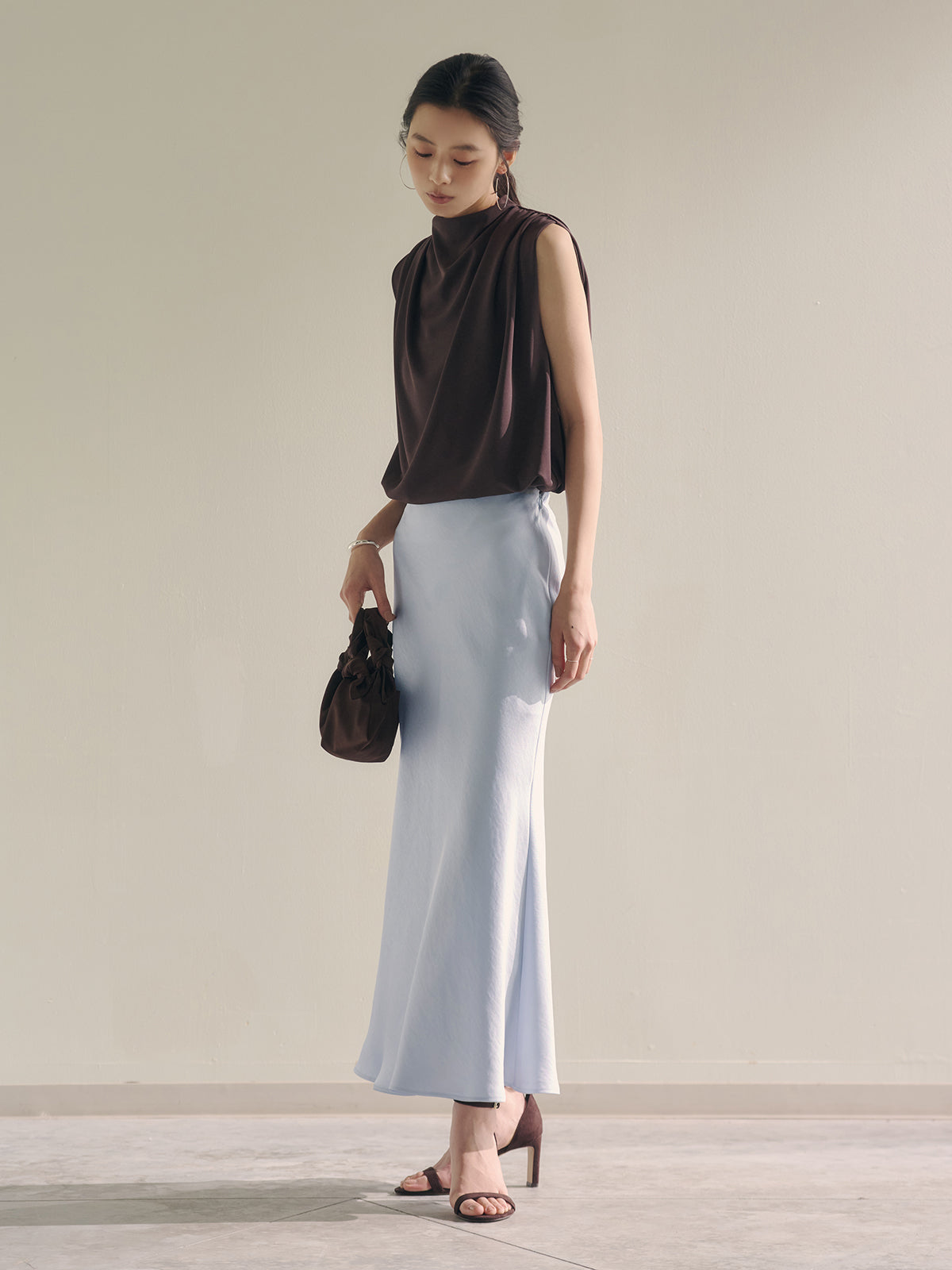 トリアセギャザードレープカットトップス