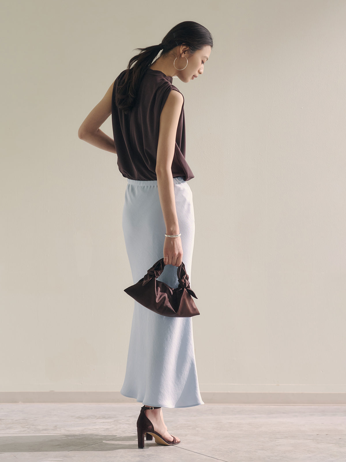 トリアセギャザードレープカットトップス