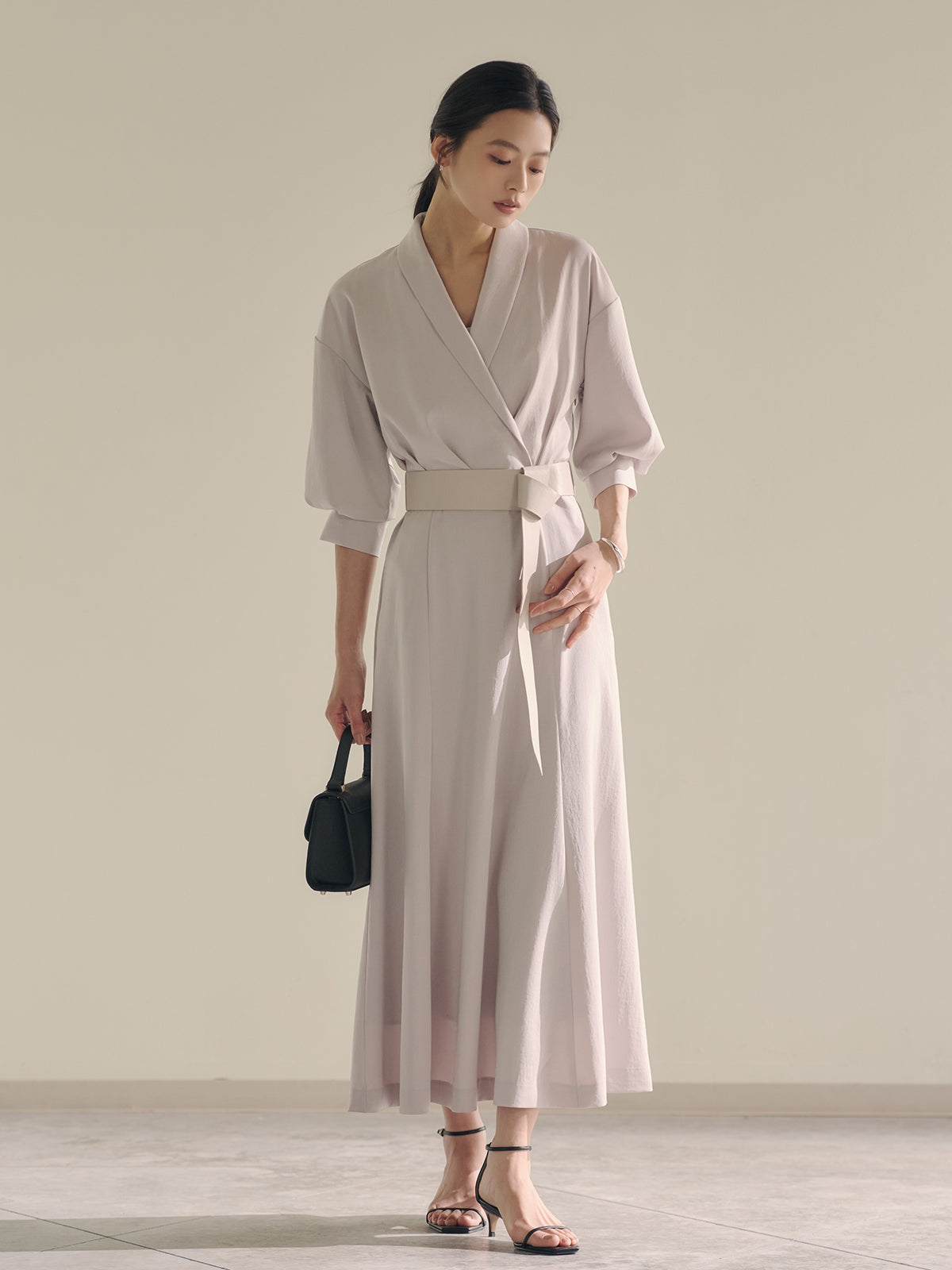 Shawl Collar Narrow Dress