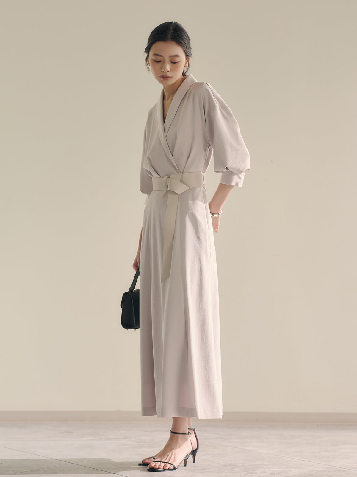Shawl Collar Narrow Dress