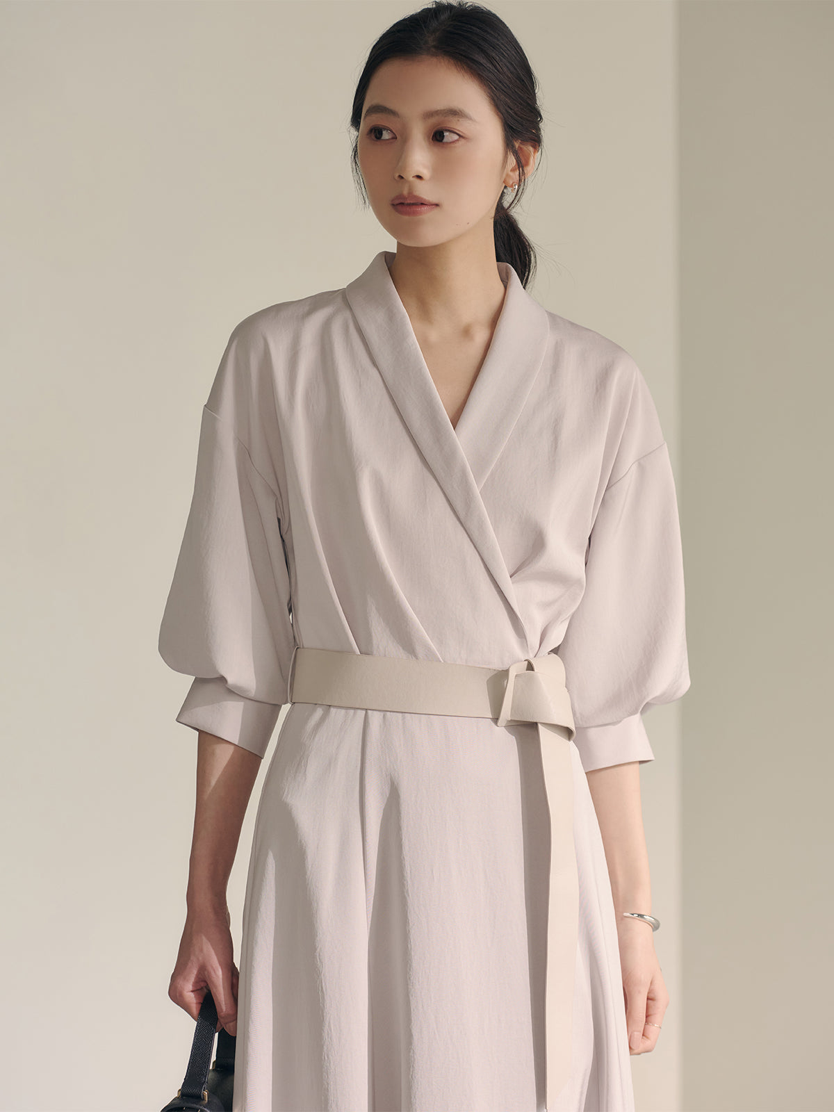 Shawl Collar Narrow Dress