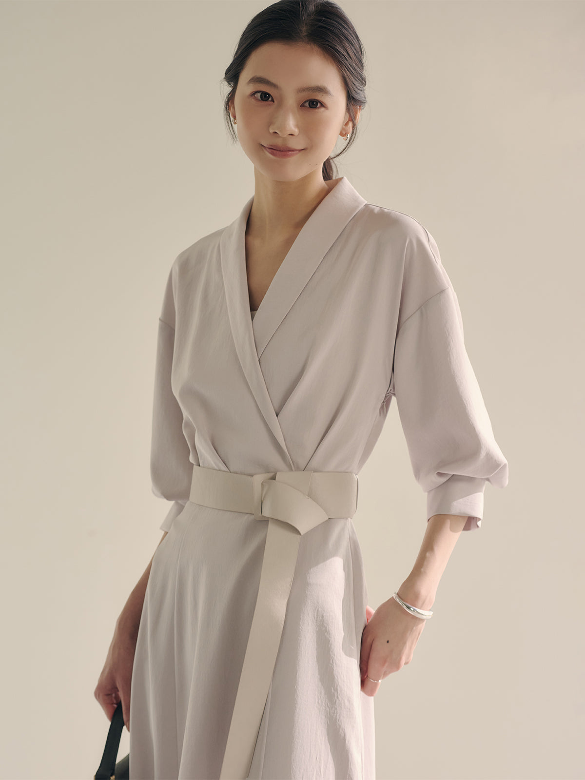 Shawl Collar Narrow Dress