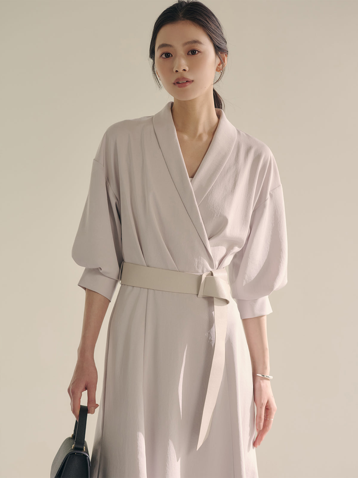 Shawl Collar Narrow Dress