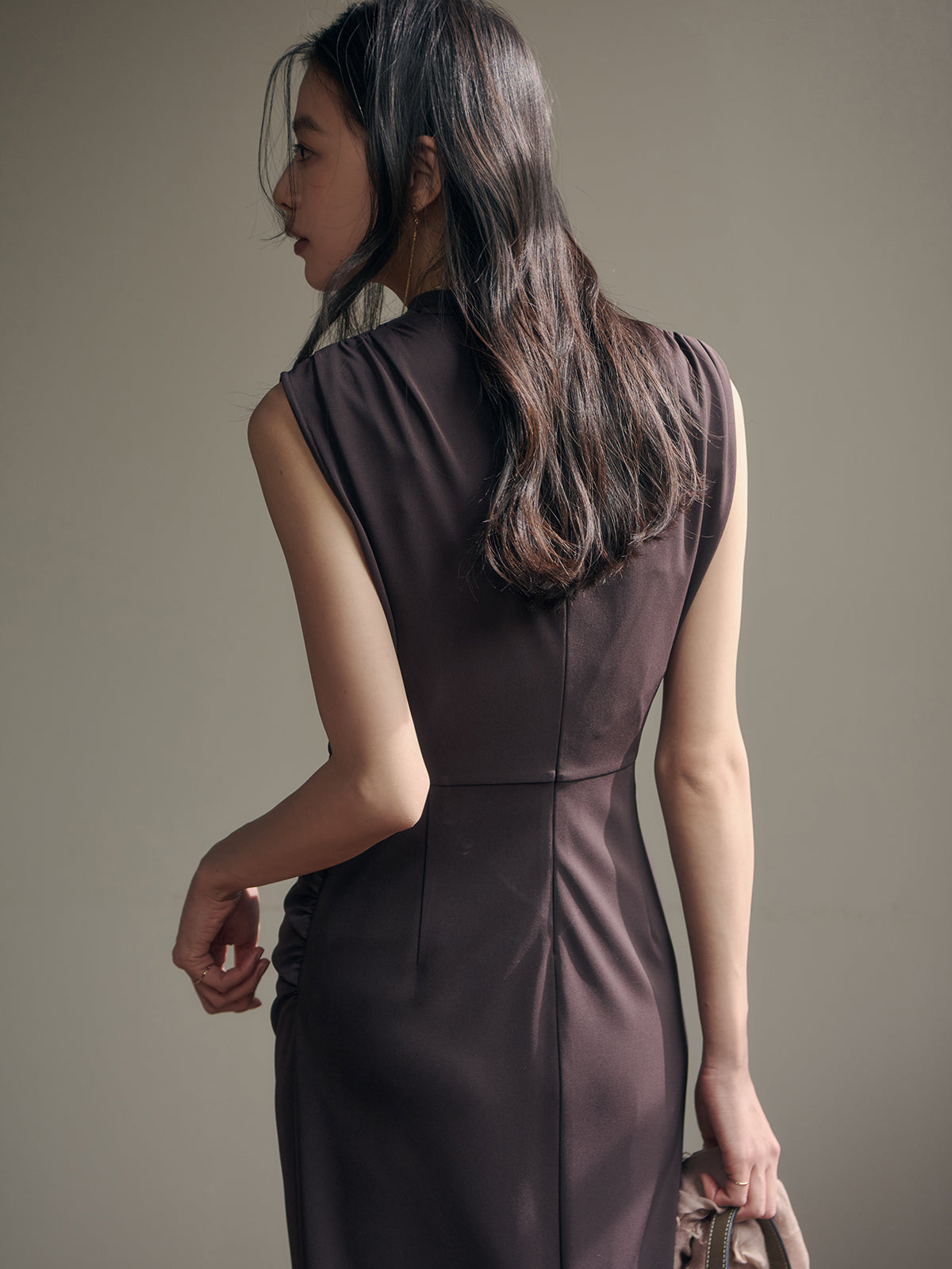 トリアセドレープナローワンピース