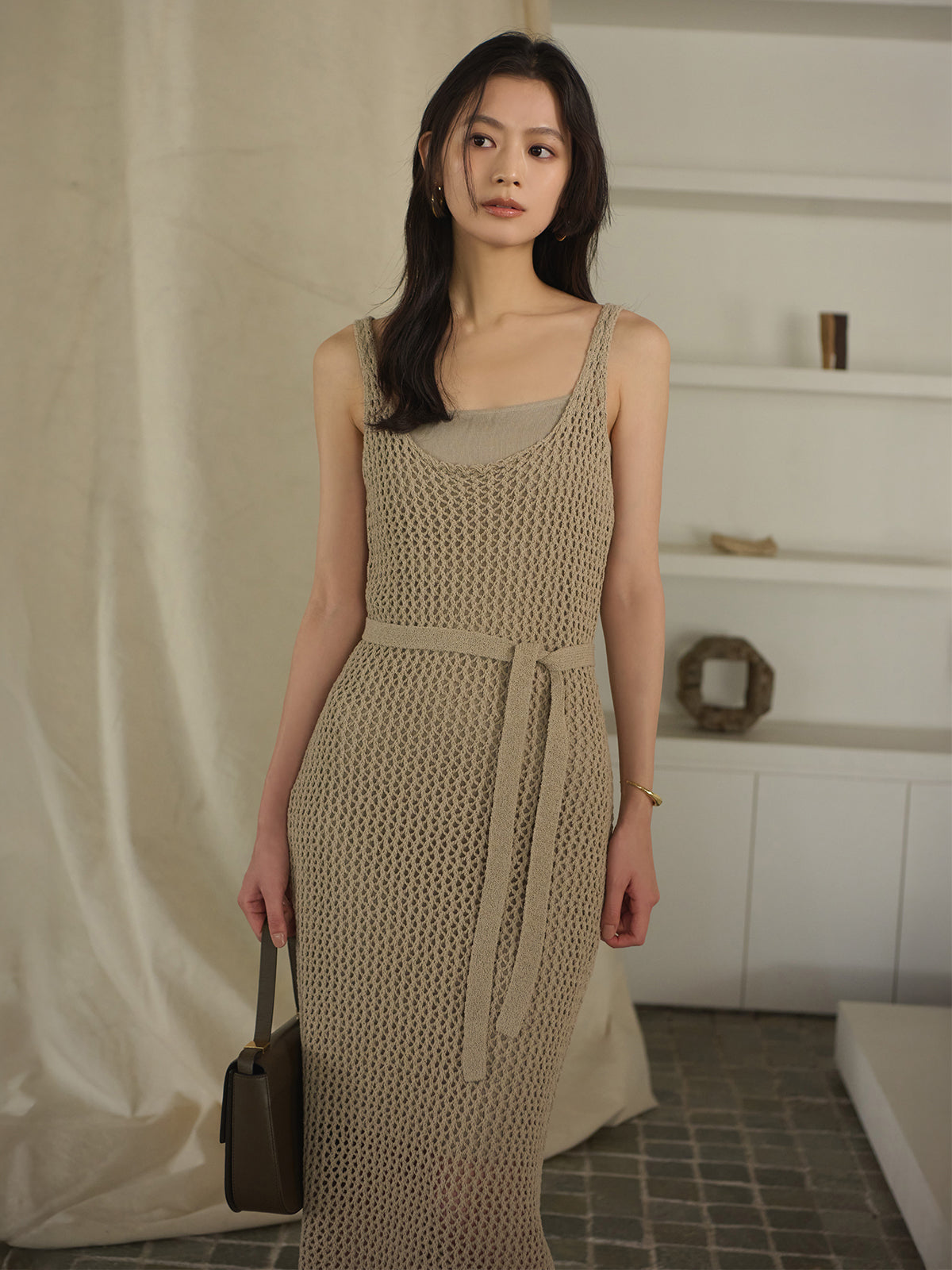 Relief Mesh Knit Dress
