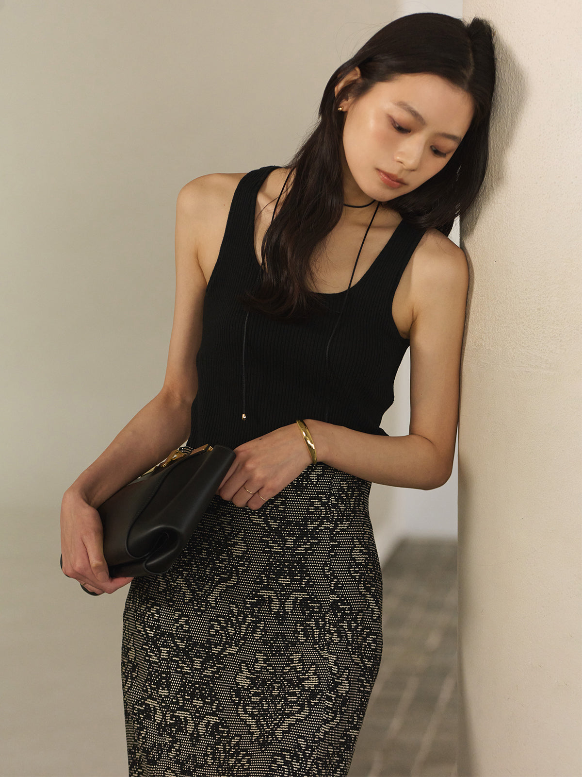Bouclé Rib Cup-In Tank Top