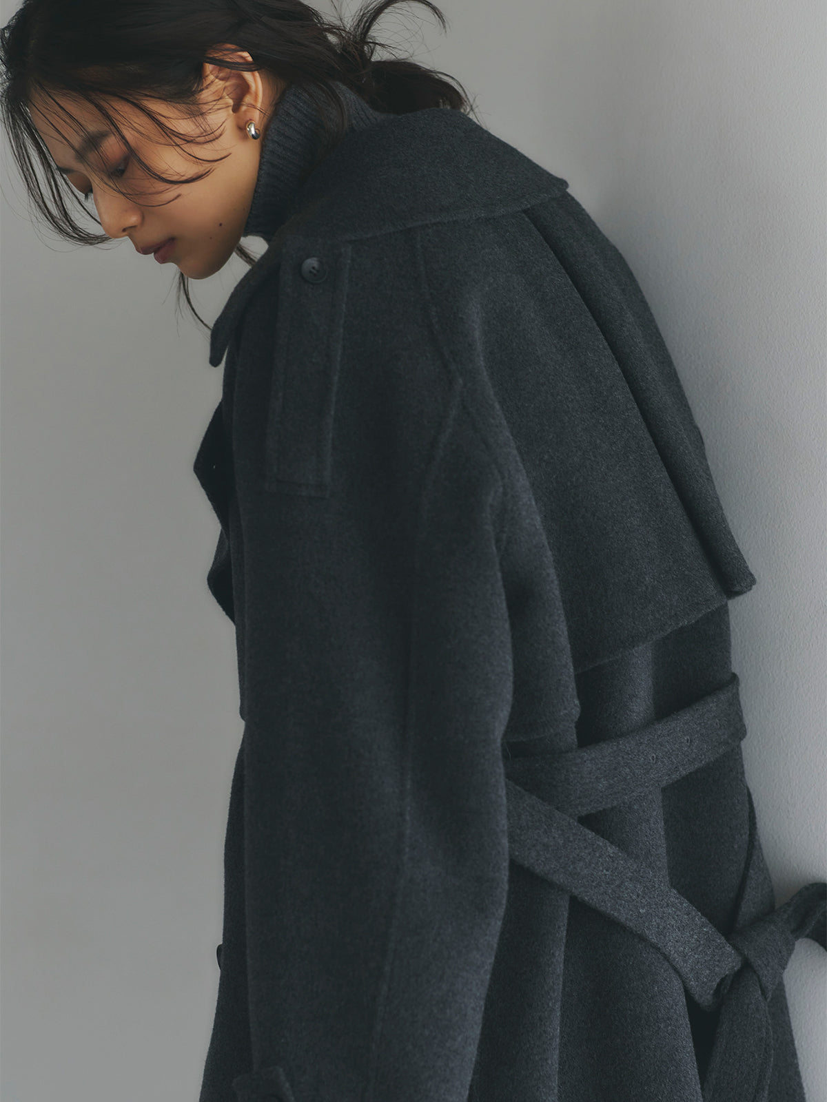 リバーウールミドルトレンチコート