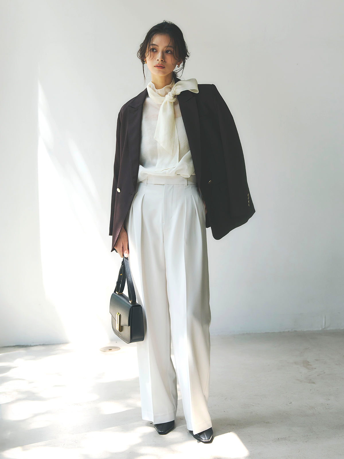 미드웨이트 투턱 와이드 팬츠