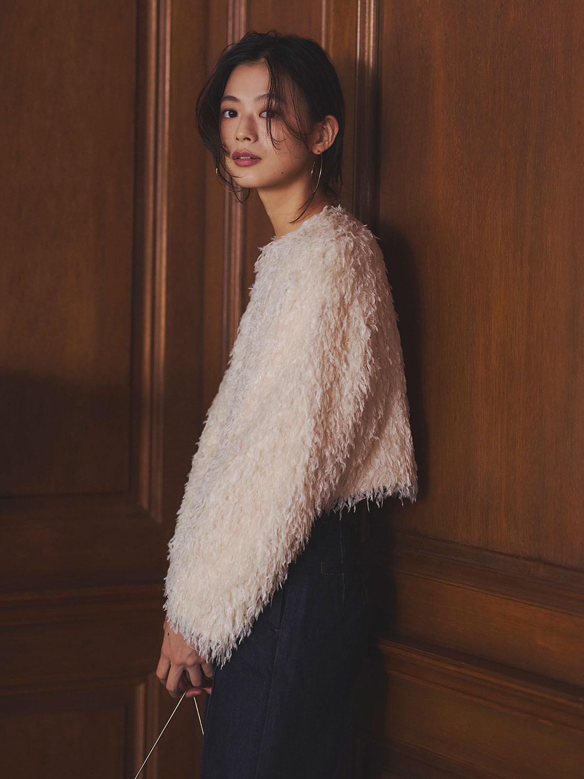 花俏羽毛緊湊夾克