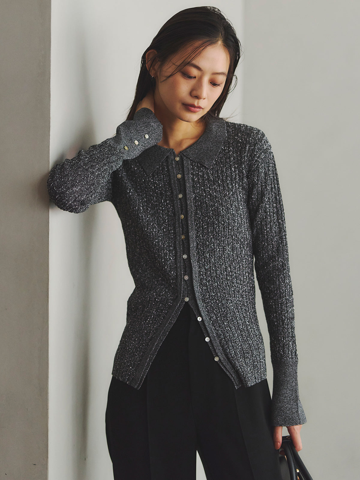 ネップラメニットトップス