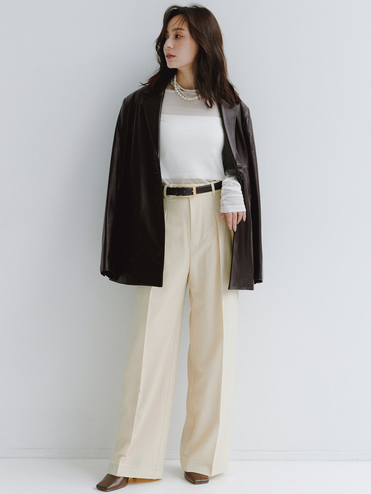 レザーテーラードジャケット