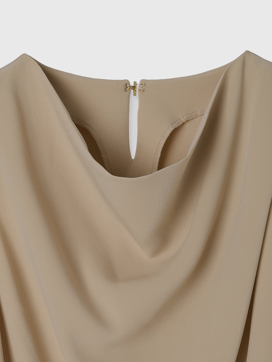 トリアセテートドレープブラウス