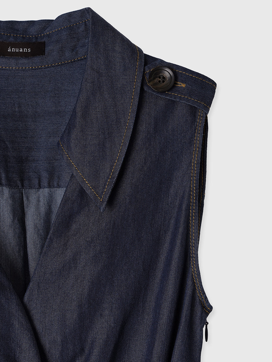 ノースリーブトレンチディテールワンピース