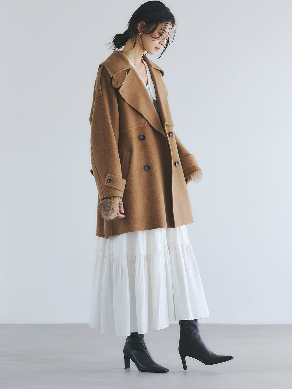 リバーウールミドルトレンチコート