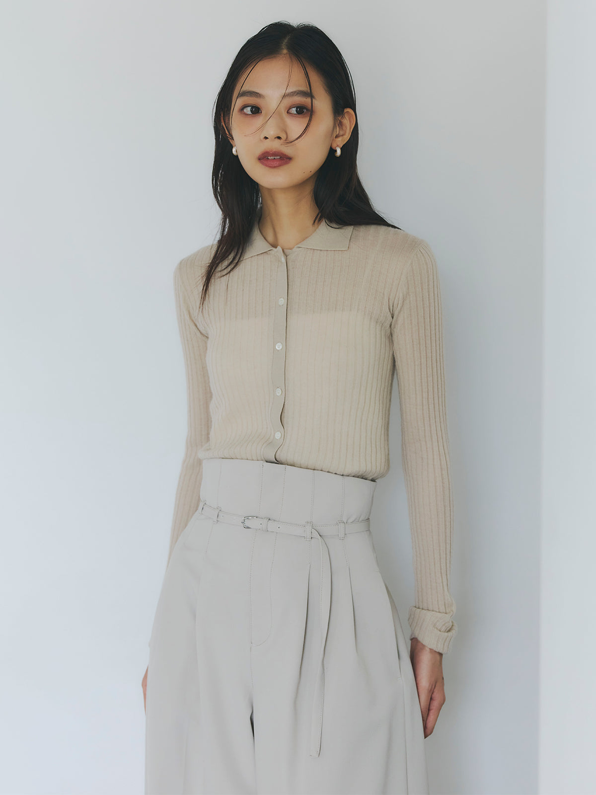 ベルテッドハイウエストパンツ