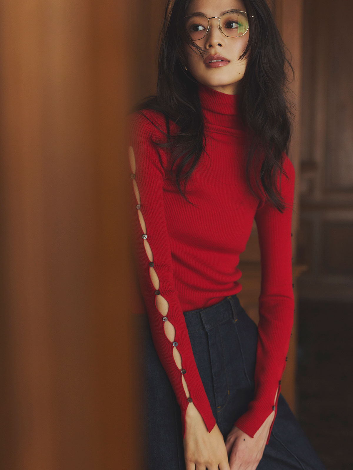 スリムフィットストレートデニム