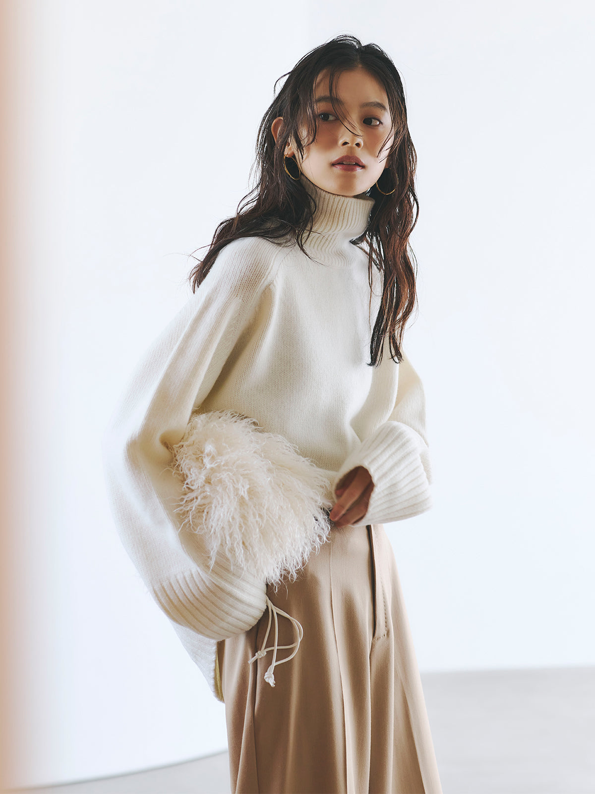 HAMILTON 울 캐시미어 터틀넥 풀오버