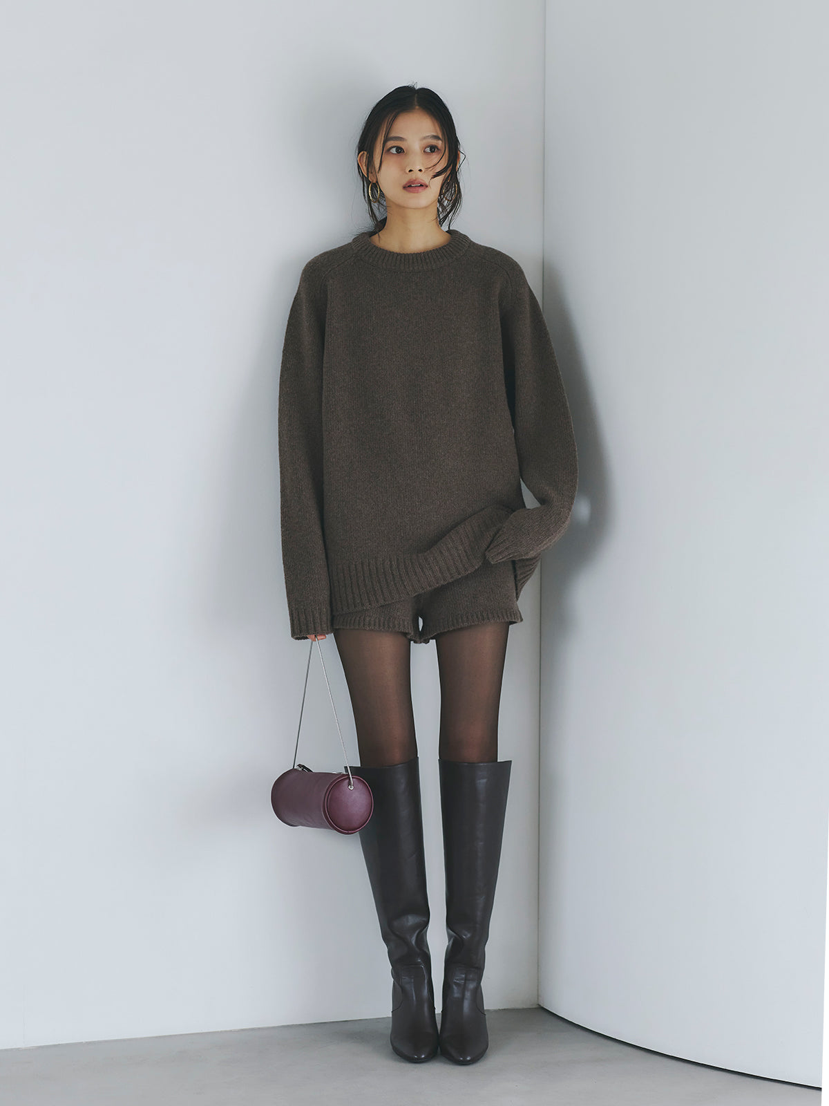 HAMILTON 울 캐시미어 크루넥 풀오버