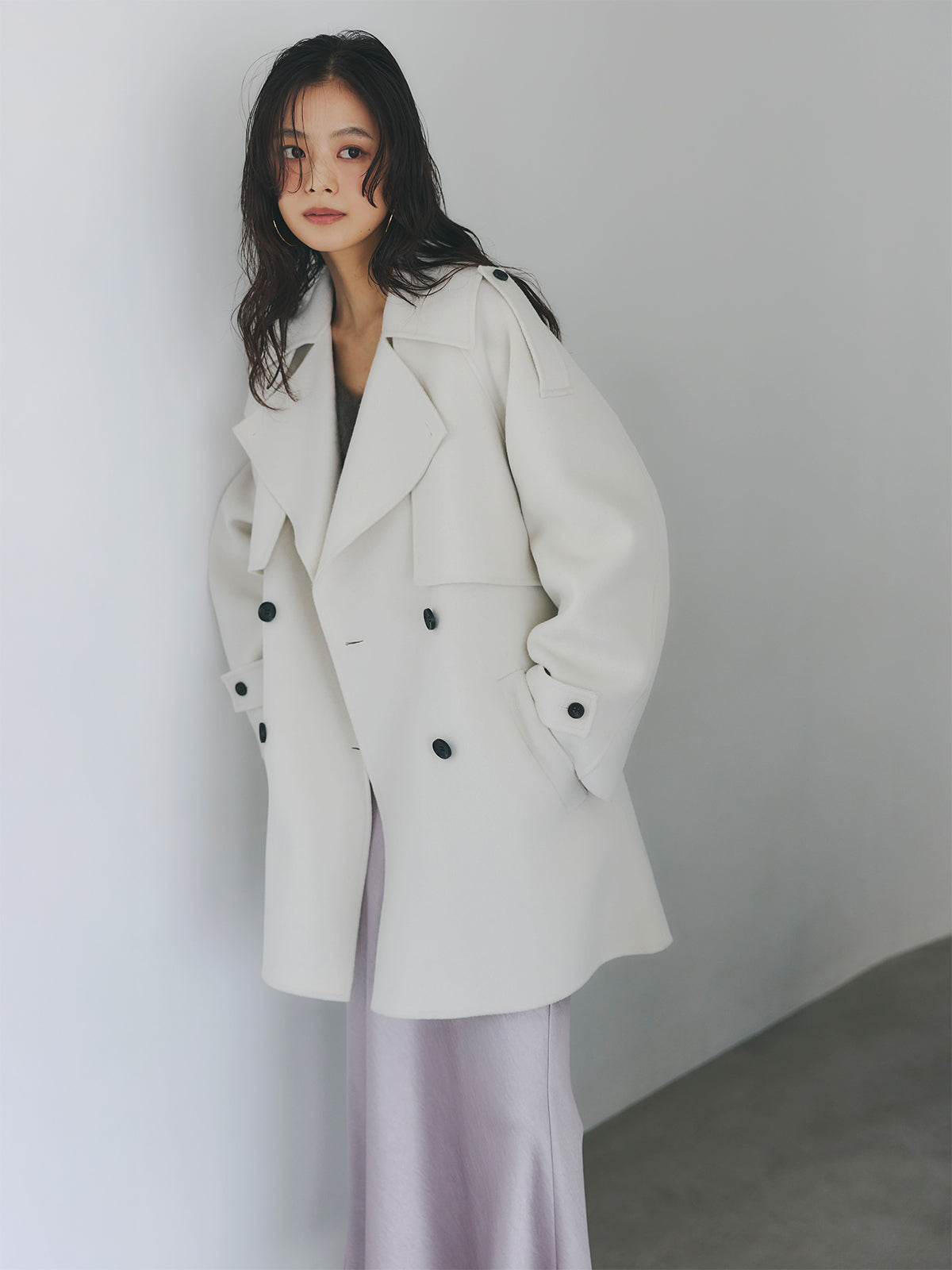 リバーウールミドルトレンチコート