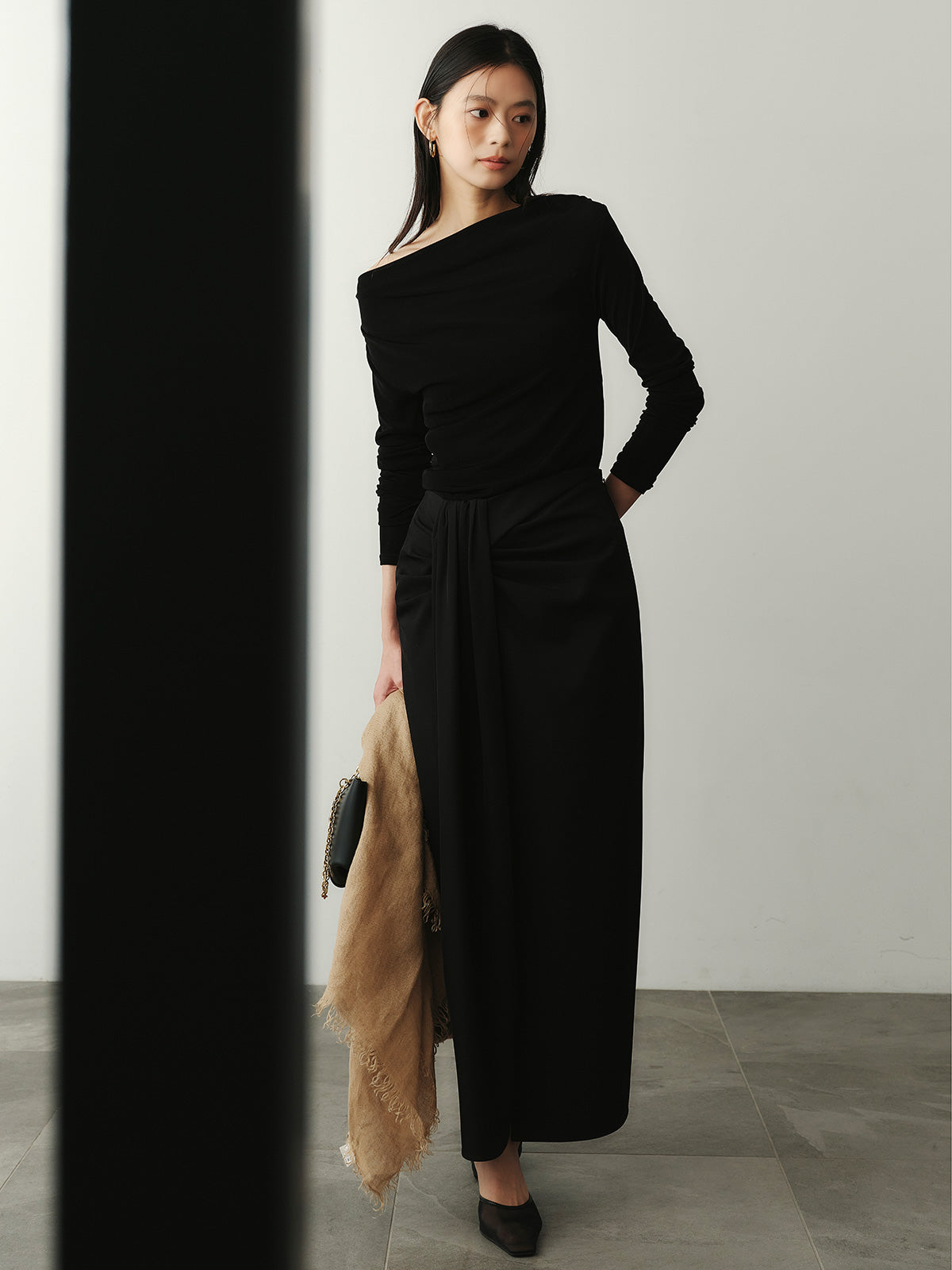 ドレープディティールスカート