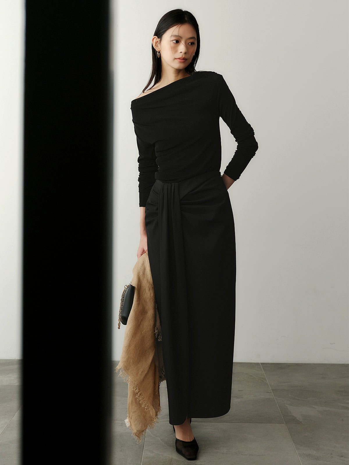 ドレープディティールスカート