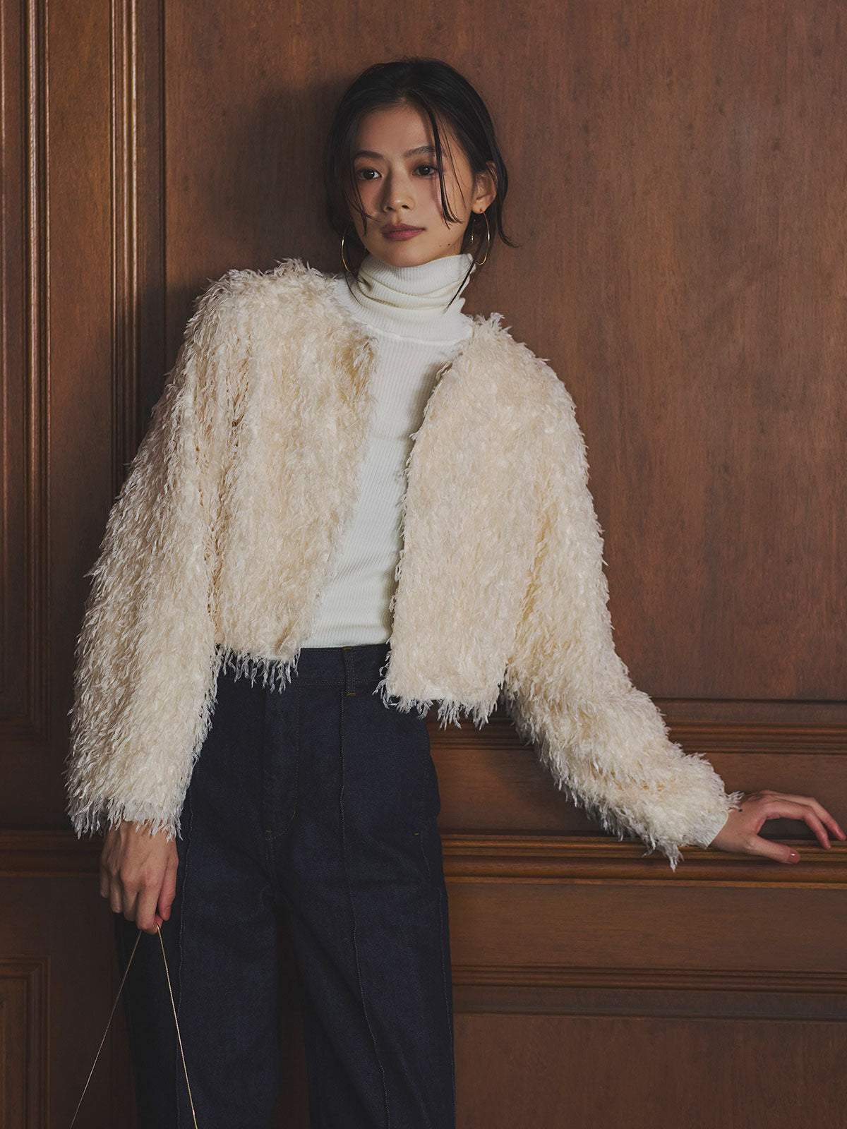 花俏羽毛緊湊夾克