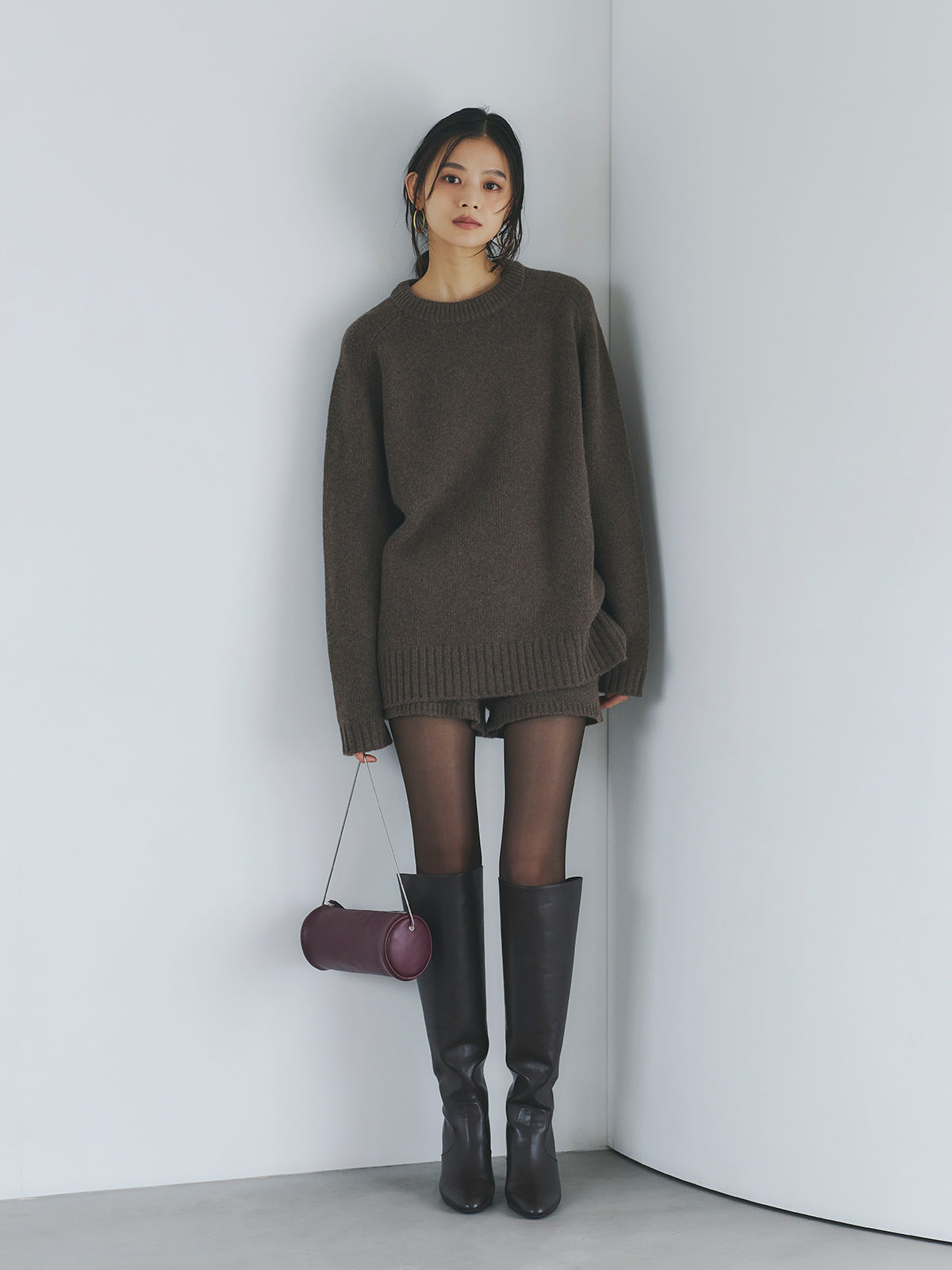 HAMILTON羊毛羊绒圆领套头衫