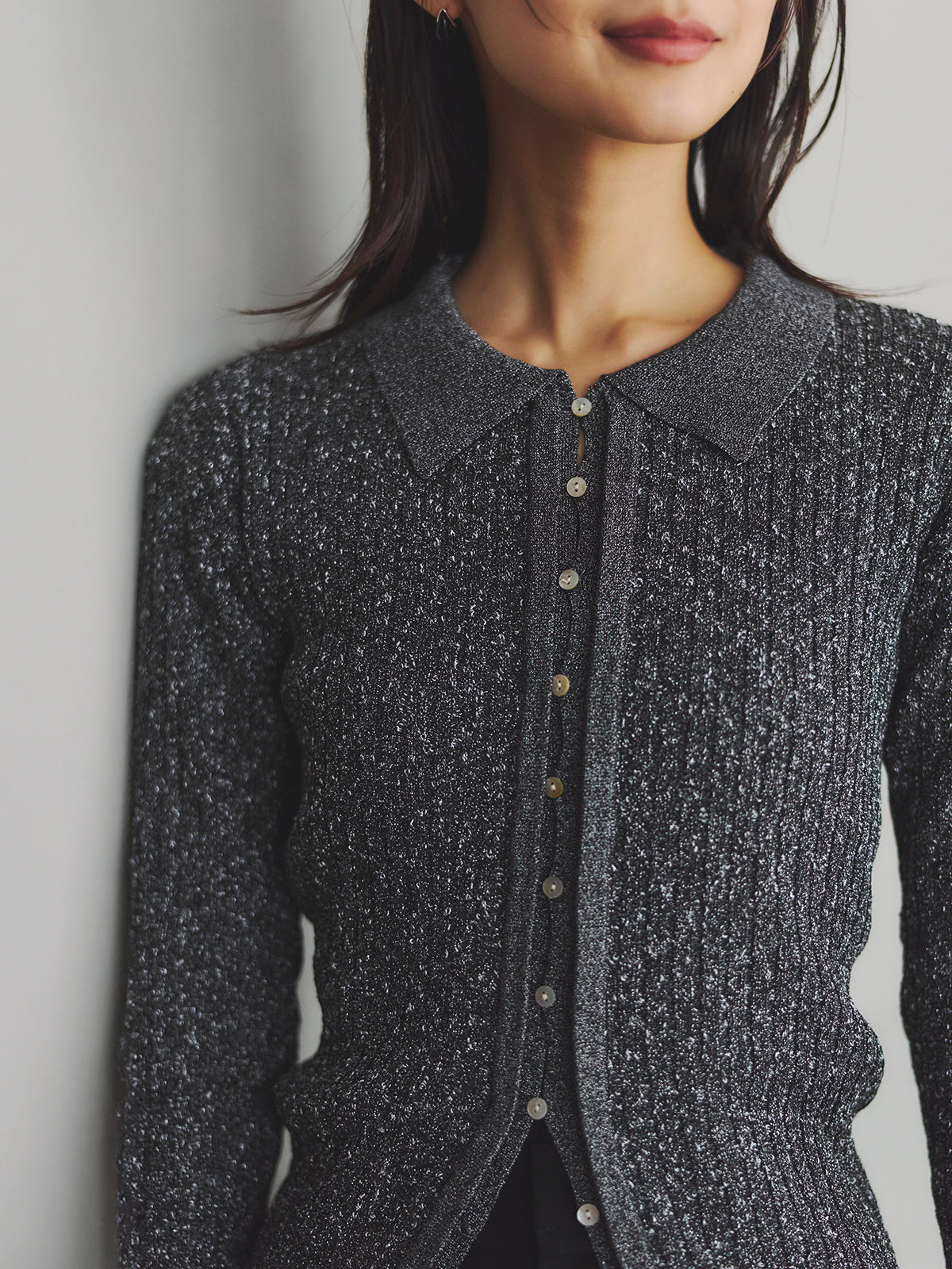 ネップラメニットトップス