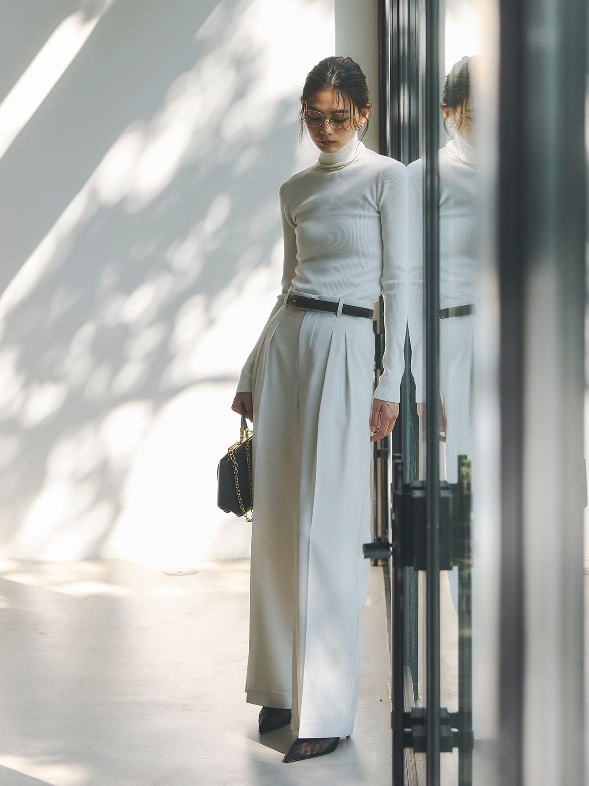 미드웨이트 투턱 와이드 팬츠