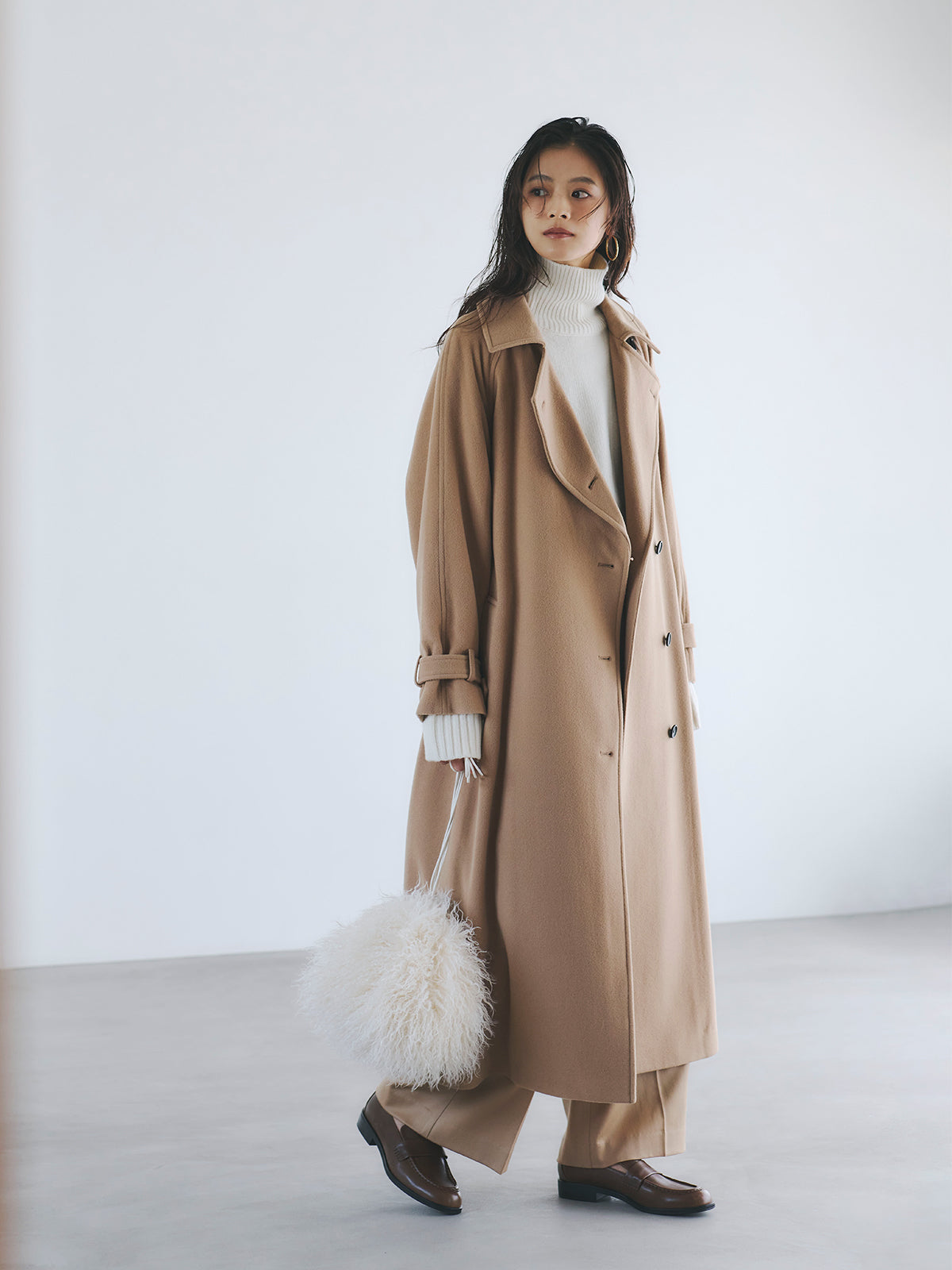 HAMILTONウールカシミヤタートルネックプルオーバー