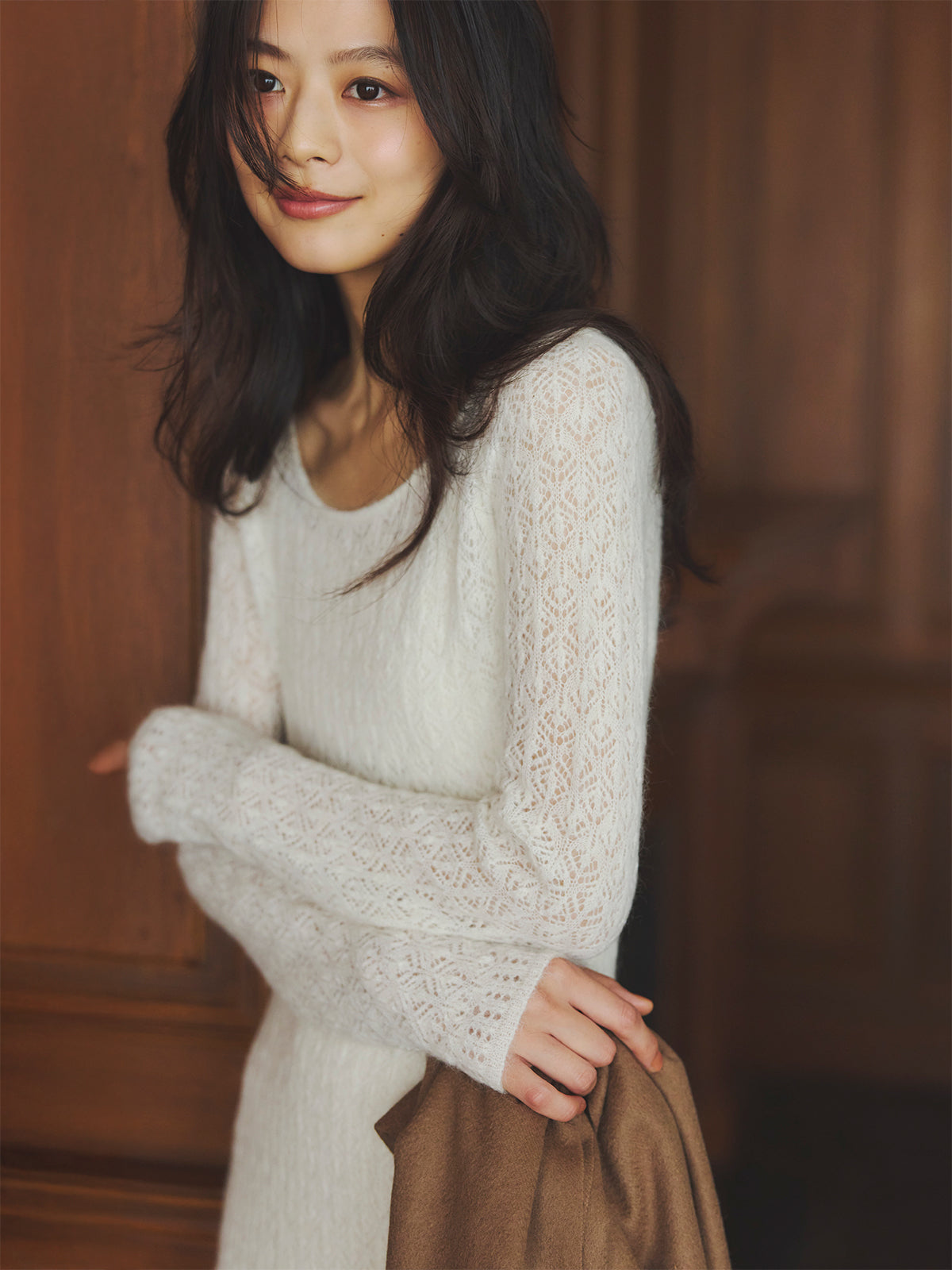 レースワークニットワンピース