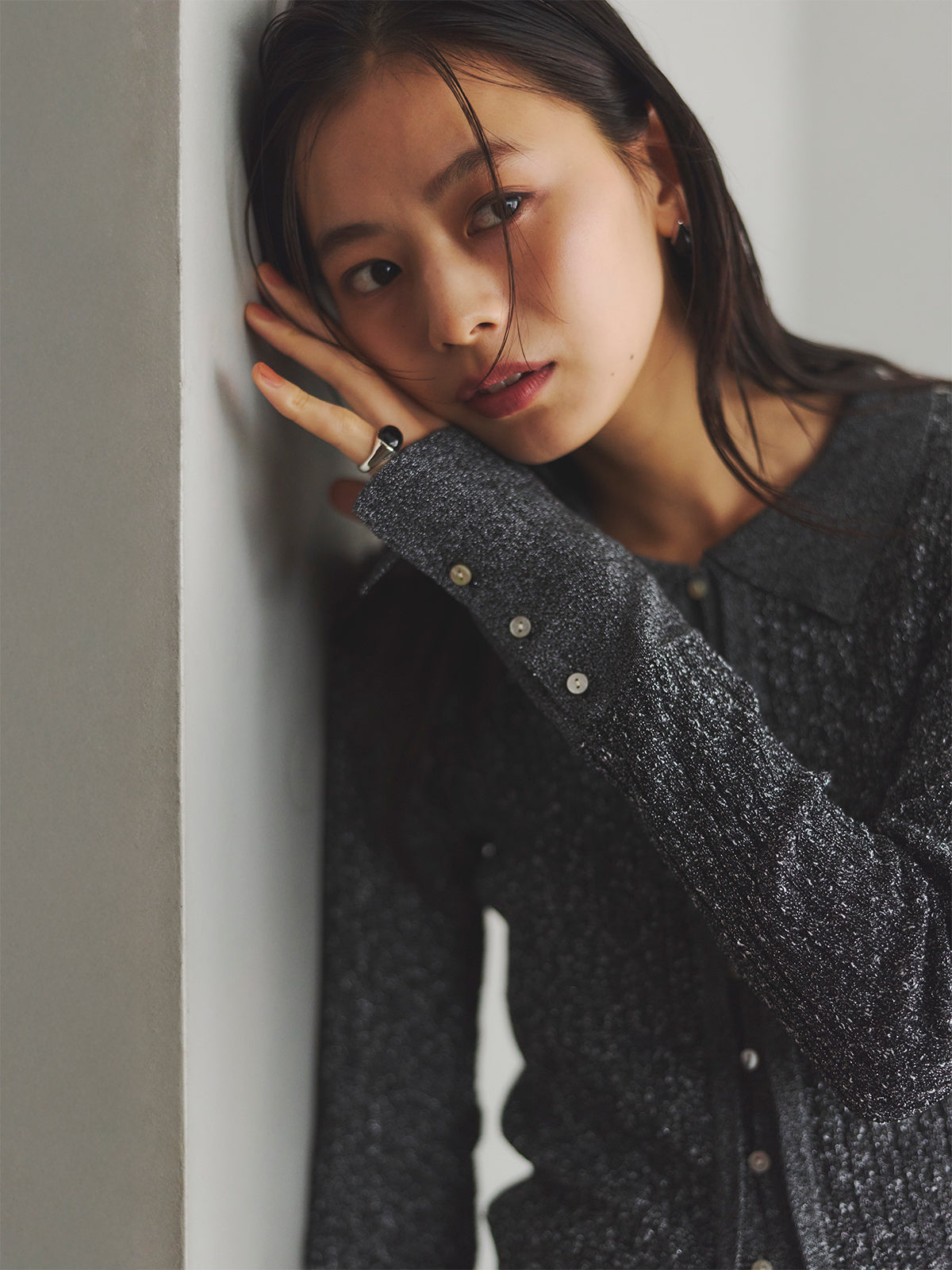 ネップラメニットトップス