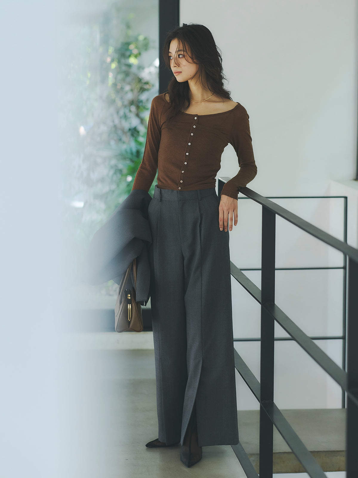 シアーウールレイヤリングトップス