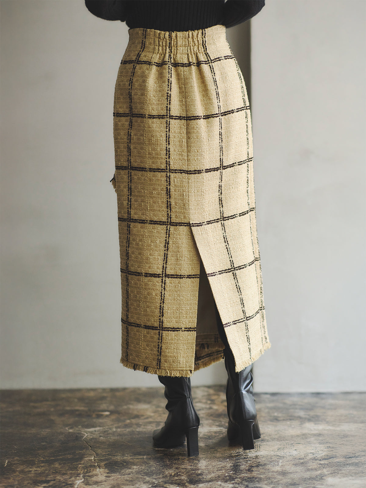 ツイードラップスカート