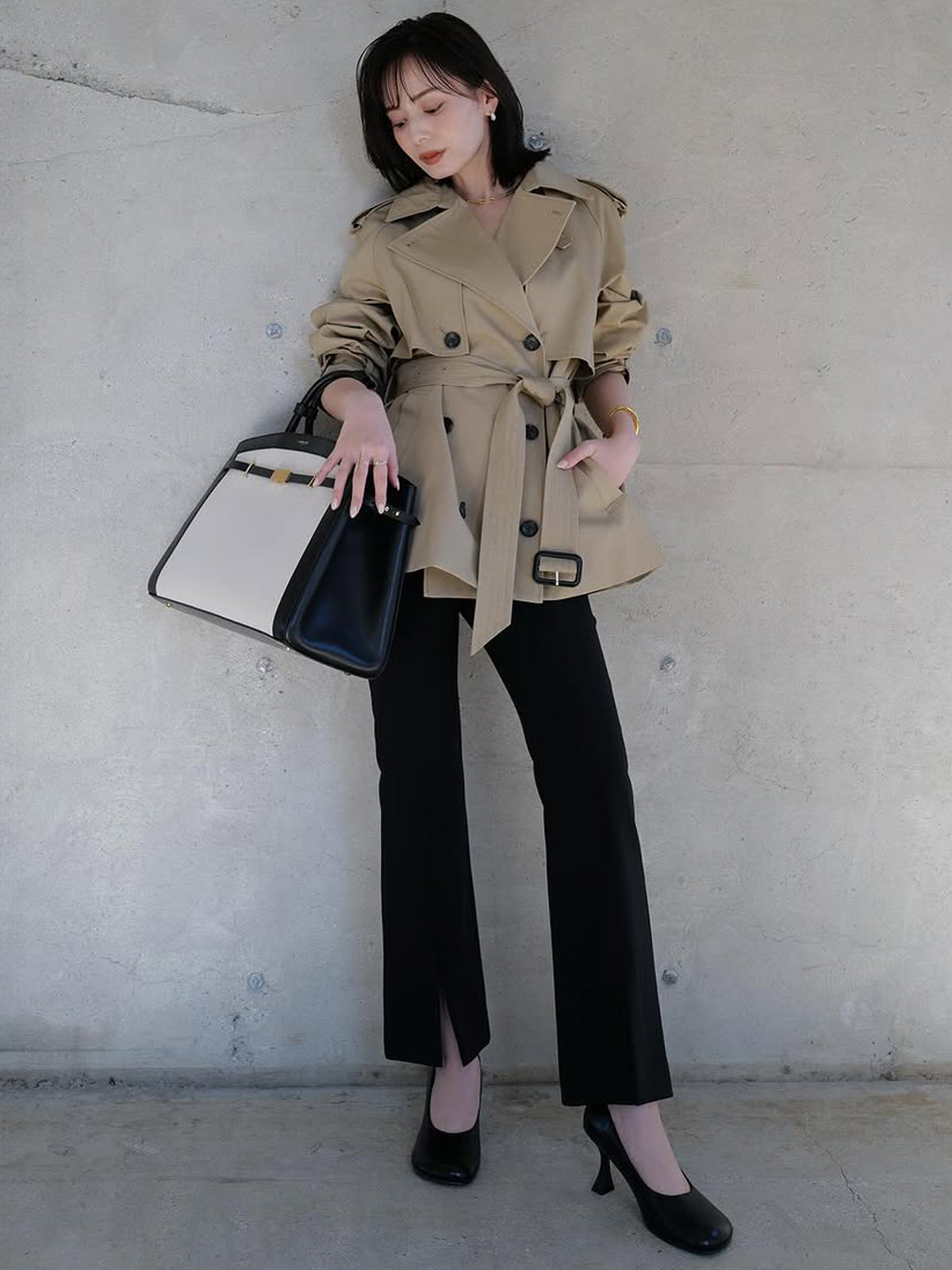 ストレッチスリットフレアパンツ