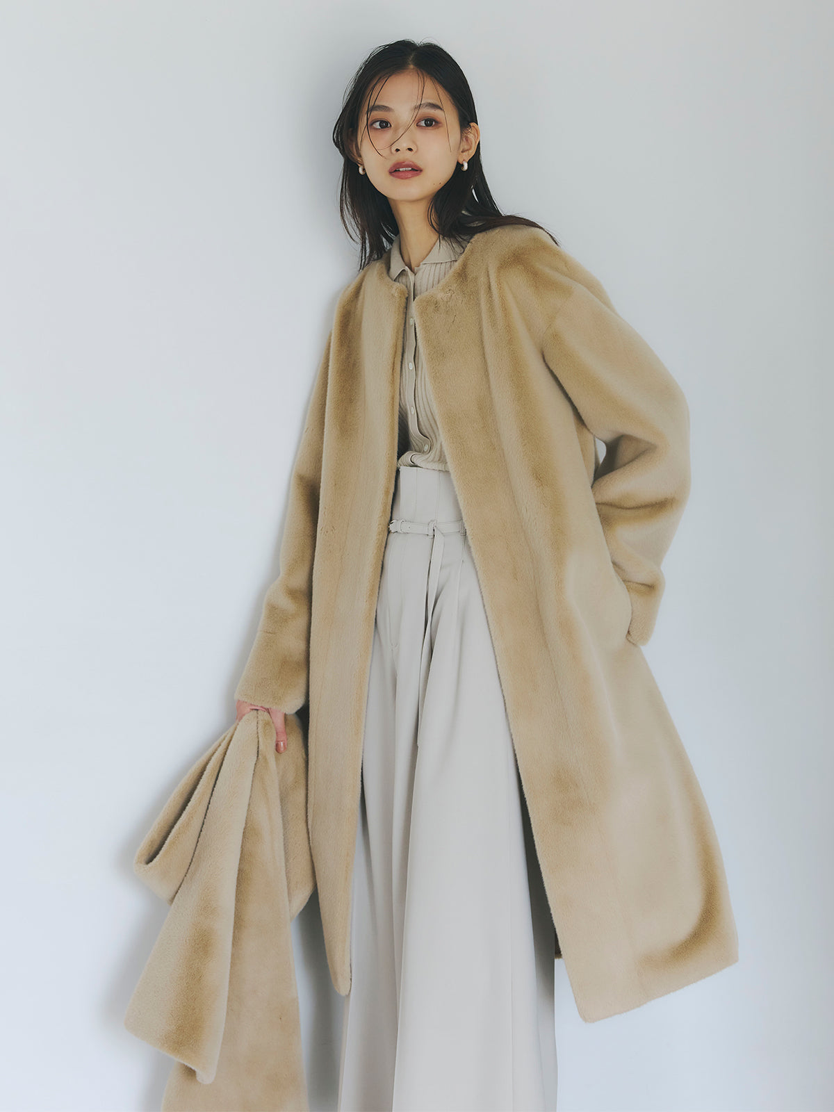 ベルテッドハイウエストパンツ