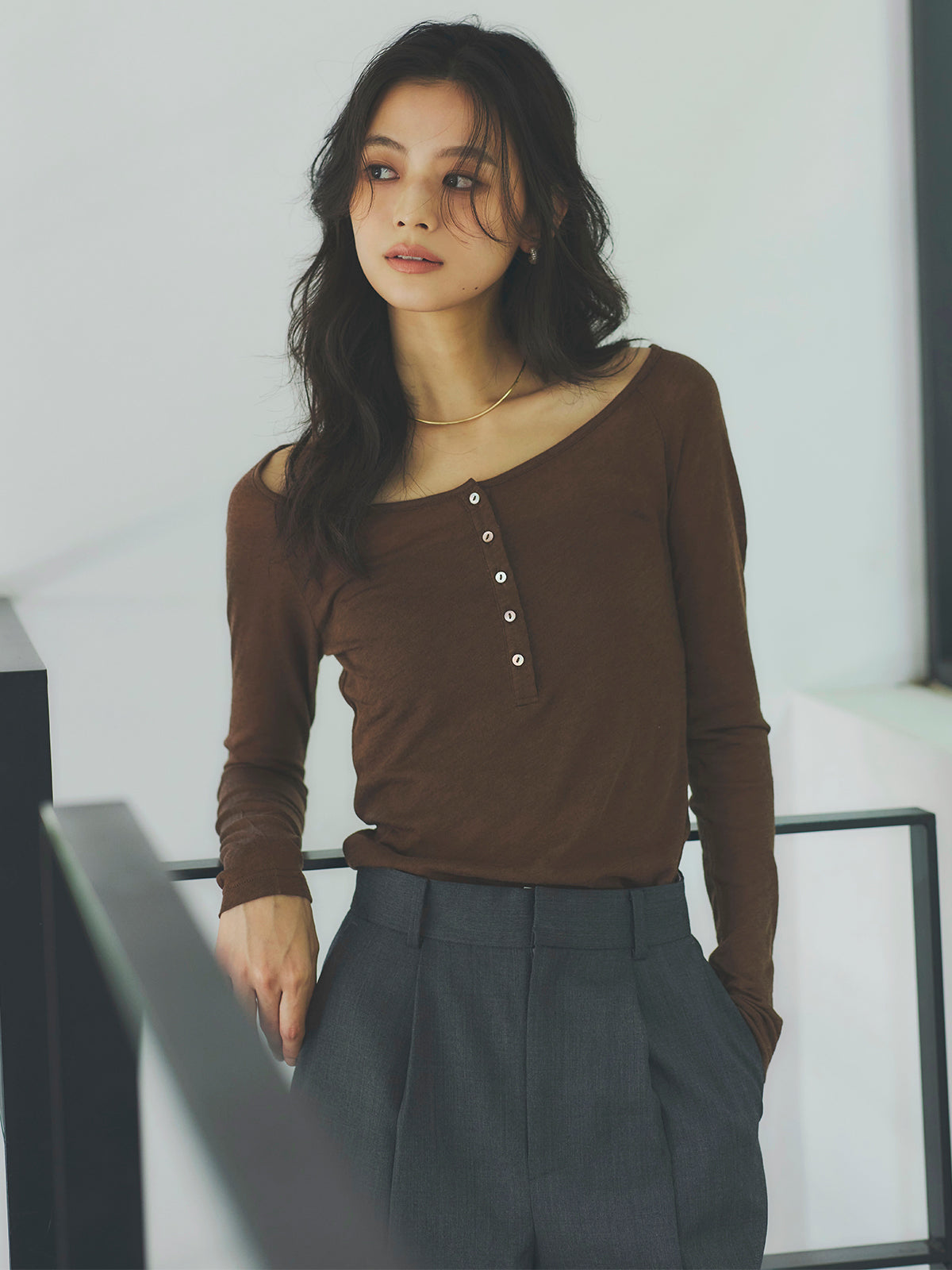 シアーウールレイヤリングトップス