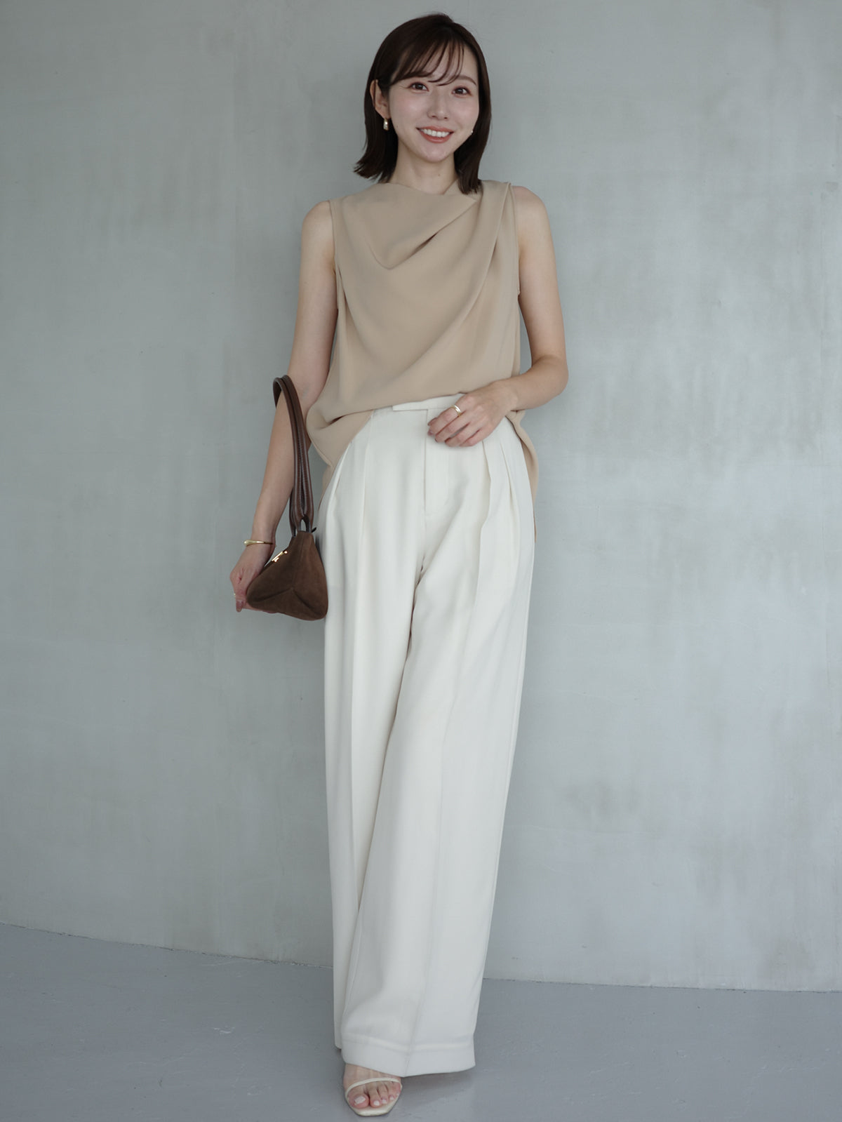 トリアセテートドレープブラウス