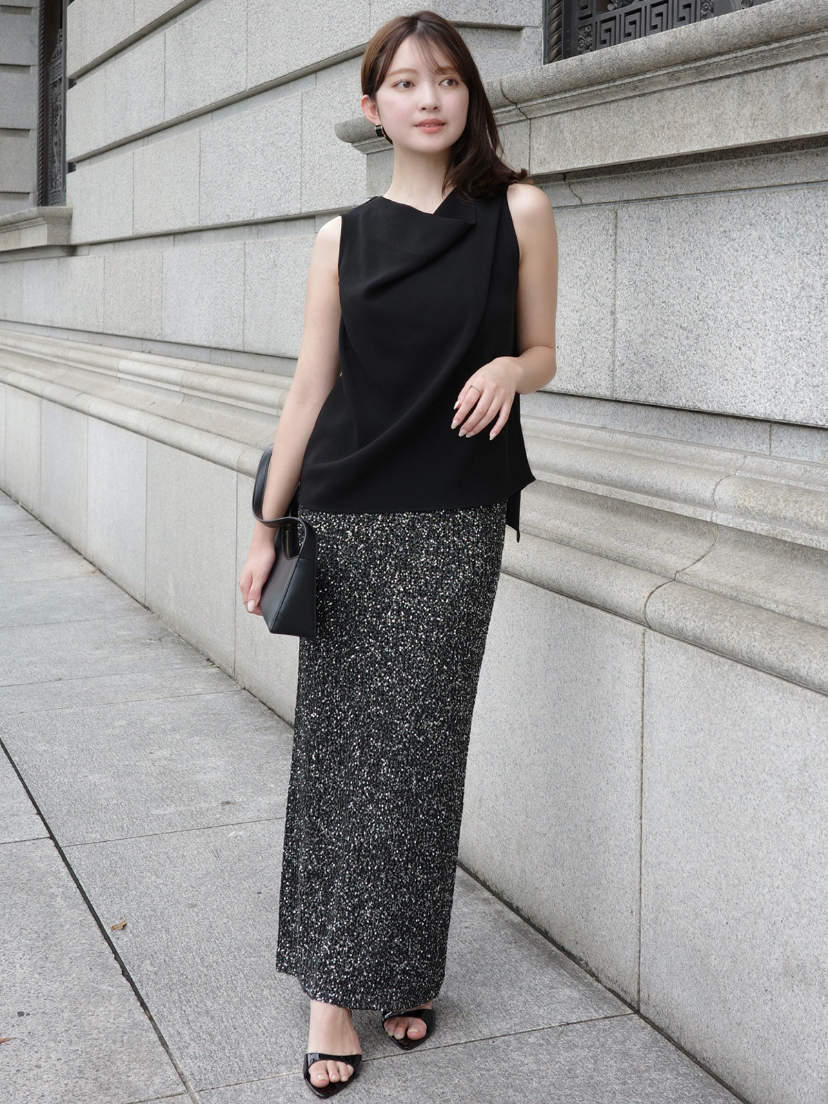 トリアセテートドレープブラウス