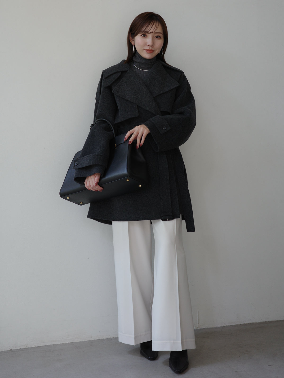 MODEL:162cm COLOR:CHARCOAL GREY SIZE:F