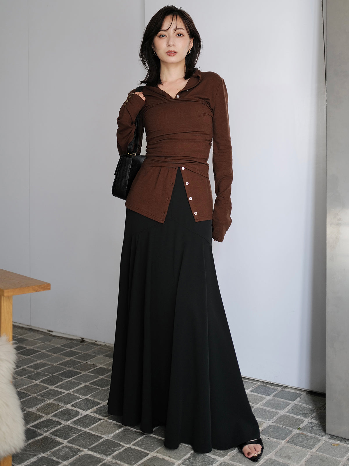 テンセルウールレイヤーカットトップス