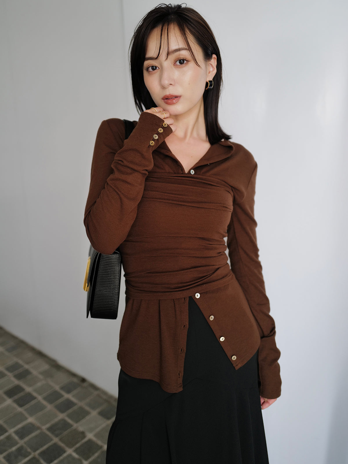 テンセルウールレイヤーカットトップス