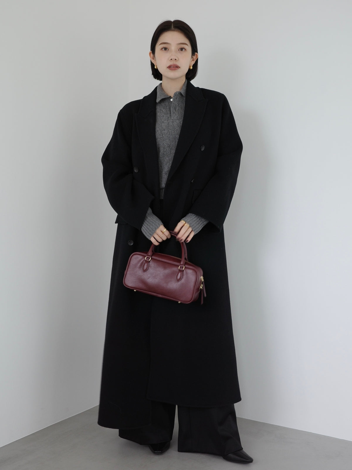 【POLO RALPH LAUREN】Wool-Cashmere Cable Polo Sweater